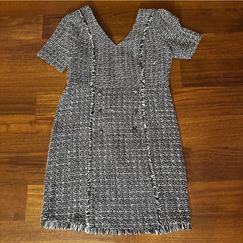 Nanette Lepore Black and White Tweed Dress